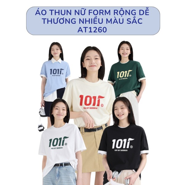 Áo Thun Nữ Form Rộng Dễ Thương Nhiều Màu Sắc AT1260