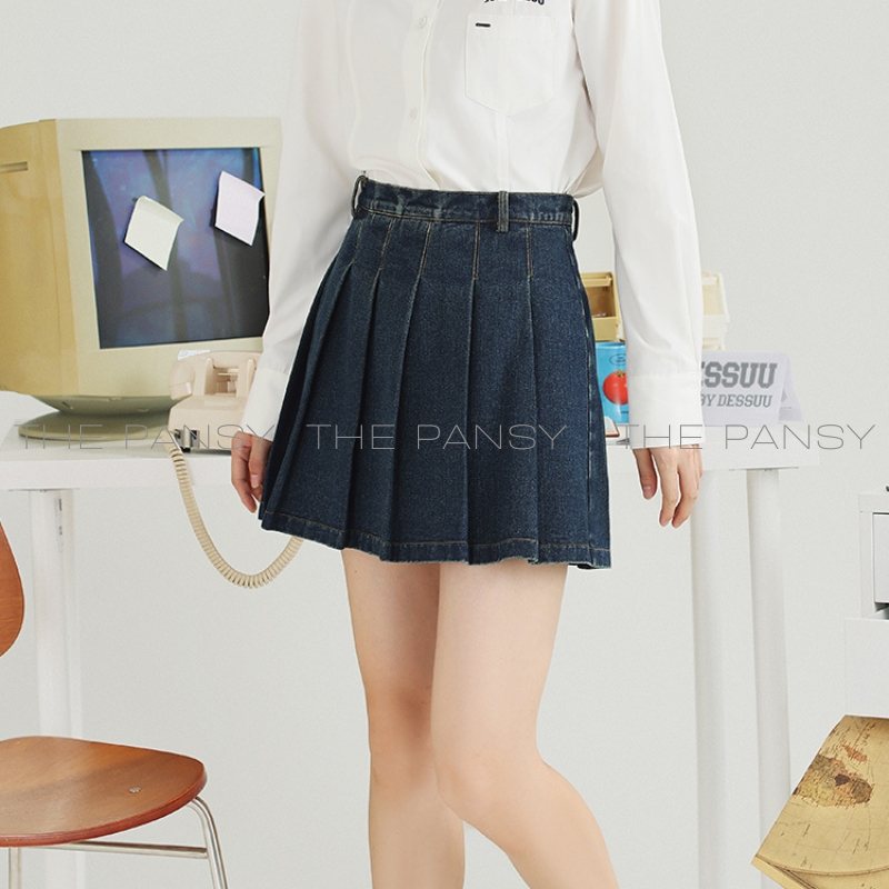 Chân Váy Xếp Ly Denim Kèm Quần Bảo Hộ Dessuu - Ảnh 2